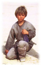 Jake LLoyd como Anakin rodando en Tnez