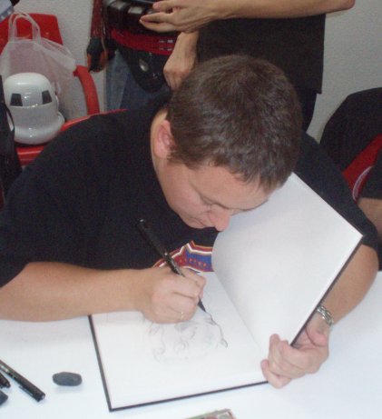 Manuel Garca dibujando a Darh Maul