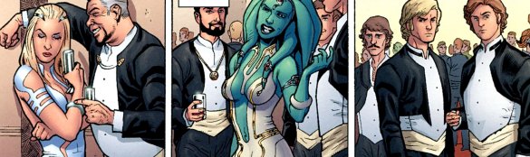 Elli Stark con Verpell, Dah'lis con sus admiradores y Iackyn con Esmesh Nar
