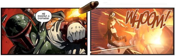 Boba Fett dispara un misil de muñeca contra Jahan Cross