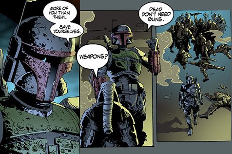 Boba Fett con los retenidos en el Azaoghk