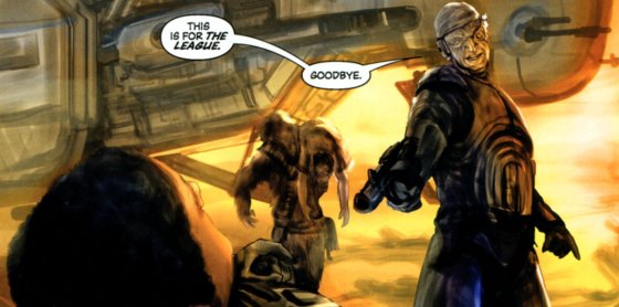 Danquinn se dispone a disparar sobre Boba Fett