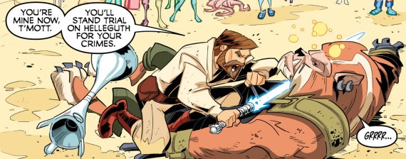 Obi-Wan Kenobi detiene a T'Mott Zoat