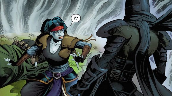 Tasha, la hija Je'daii del Barón Vonos Ryo ante la visión de Xesh