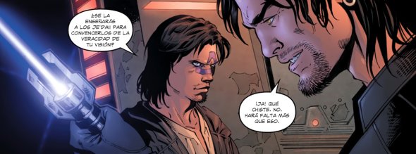 El fugado maestro Je'daii Lok con el sable de Fuerza creado por Xesh para él