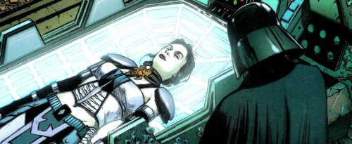 Vader contempla a Celeste dentro del sarcófago de Lord Dreypa