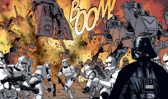 La explosión en el primer puente destruye la cola del contingente de Vader
