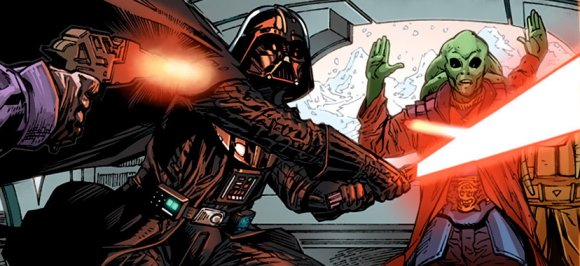 Darth Vader detiene el disparo realizado por el hijo del magnate minero
