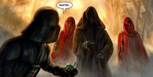 Sidious se encuentra con Vader en la destruida base