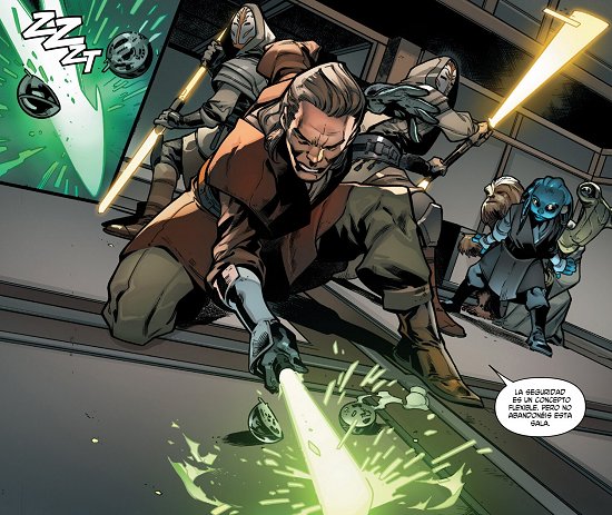 El Maestro Drallig protege a los padawanes acabando con los drones explosivo
