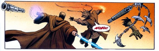 Obi-Wan Kenobi arranca el brazo derecho de A'Sharad Hett