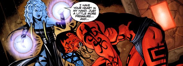 Saarai impide a Stryfe que entre en los aposentos de Krayt