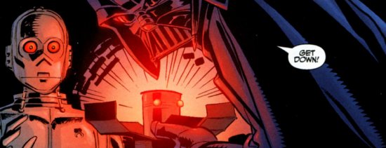 Darth Vader recibe la caja con el explosivos