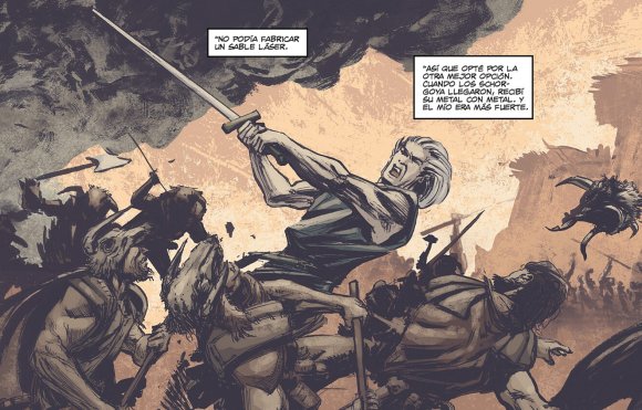El joven Wredd luchando contra los Schor-Goya