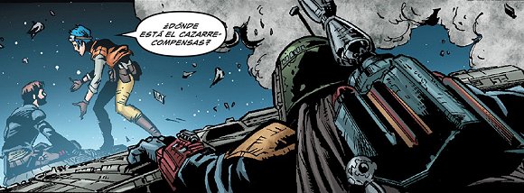 Boba Fett surge a la espalda de Han y Perla