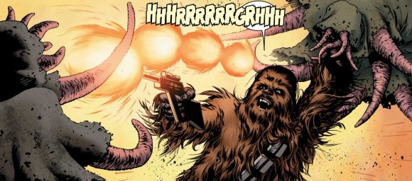 Chewbacca pone en fuga a los carroñeros