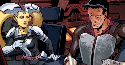 Teff'ith apunta a Theron que se muestra apesadumbrado por la muerte de Zho