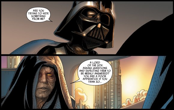 Darth Sidious pone en su sitio a Vader
