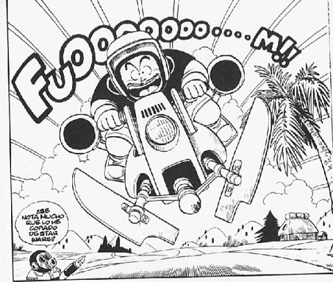 Sembei Norimaki pilotando una Speeder Bike