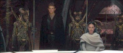 Padme y Anakin ante Dooku