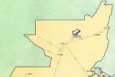 Mapa de la zona norte de Guatemala