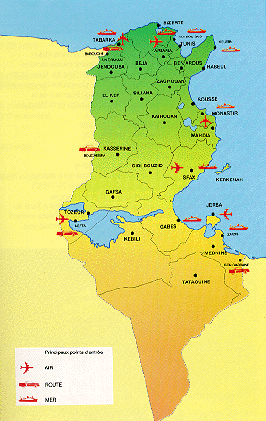 Mapa de Tnez