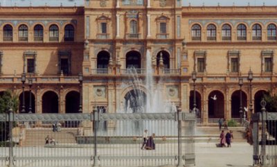 La Plaza de Espaa durante el rodaje