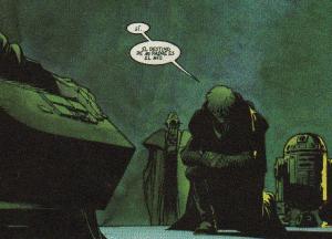 Luke se postra ante el Emperador