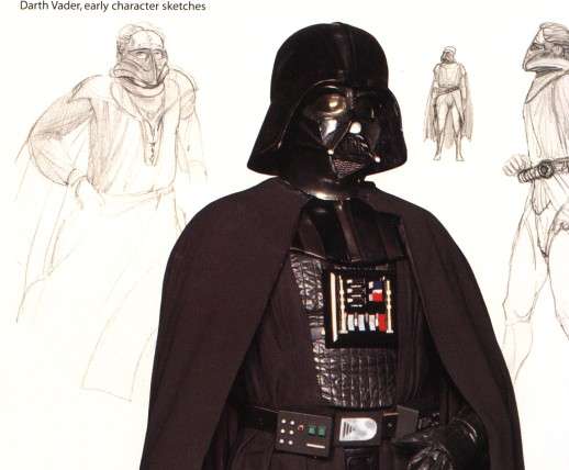 Aspecto Definitivo de Vader con bocetos inicales de la Mascara
