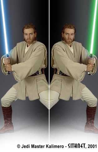 Obi Wan empuando su sable