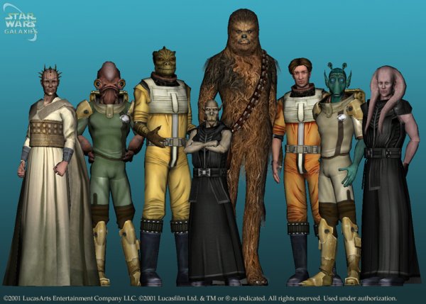 Los personajes del SW Galaxies