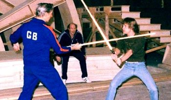 Bob Anderson y Mark Hamill ensayando