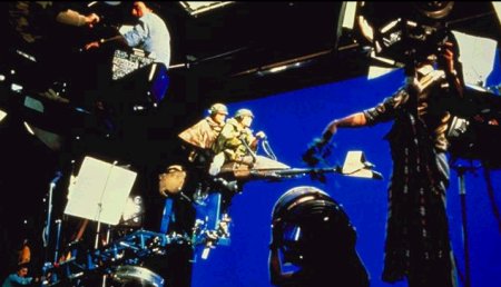 Filmando la persecución de Endor en estudio