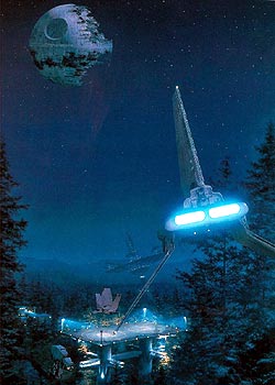 La Estrella de la Muerte en rbita sobre Endor