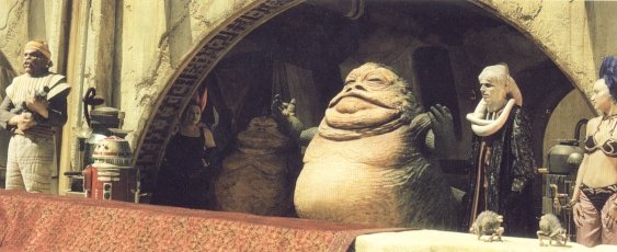 Jabba con Gardulla, y su squito
