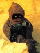 Dathcha, un jawa con una de sus armas autofabricadas