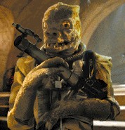 Bossk con su arma especialmente modificada