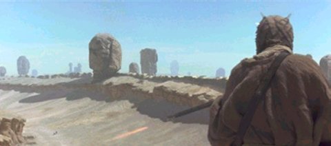 Tusken disparando a una vaina de carreras