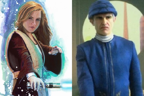 Izquierda: Padawan Tallisibeth Enwandung-Esterhazy, 'Scout'. Derecha: Bislav Merril, guardia de Ciudad Nube.