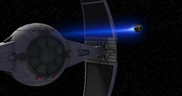 El Inquisidor lanza el rastreador XX-23 desde su TIE StraFighter