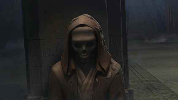 El cadáver de uno de lo Maestros Jedi que no pudieron salir