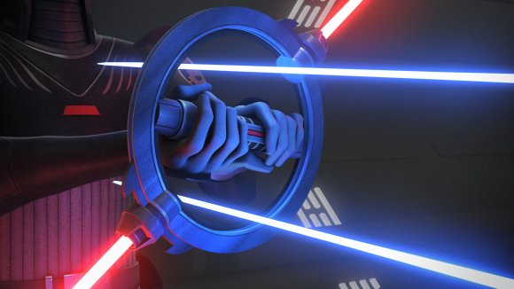 Kanan consigue meter sus sables en el disco del arma del Inquisidor
