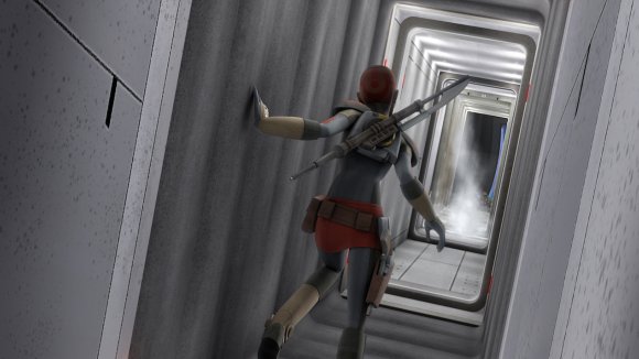 Ketsu arriesga su vida regresando por el inestable pasillo para salvar a Sabine