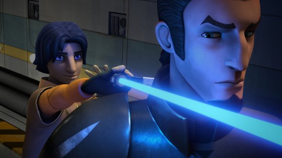 Ezra y Kanan empatan en su entrenamiento con los sables de luz