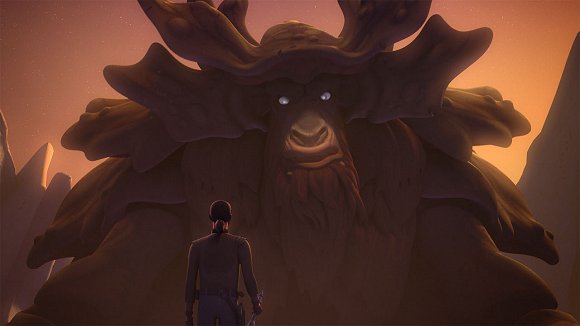 Kanan con el ser que está en el punto medio, el Bendu