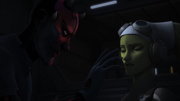 Maul lee la mente de Hera usando la Fuerza
