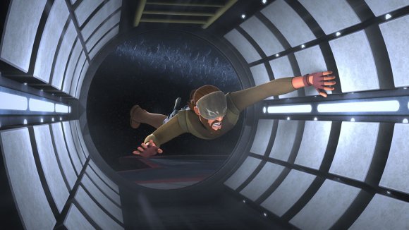 Kanan siendo lanzado al vacío por Darth Maul
