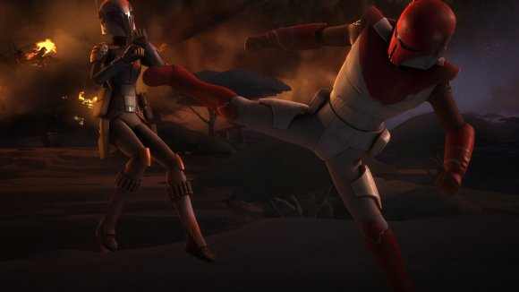 Fenn Rau y Sabine intercambian puñetazos y patadas