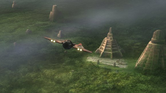 Sabine, Ezra, Kanan y Chopper llegan a la base de Yavin IV