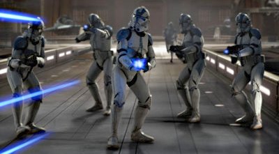 Miembros de la legin 501 en el templo Jedi